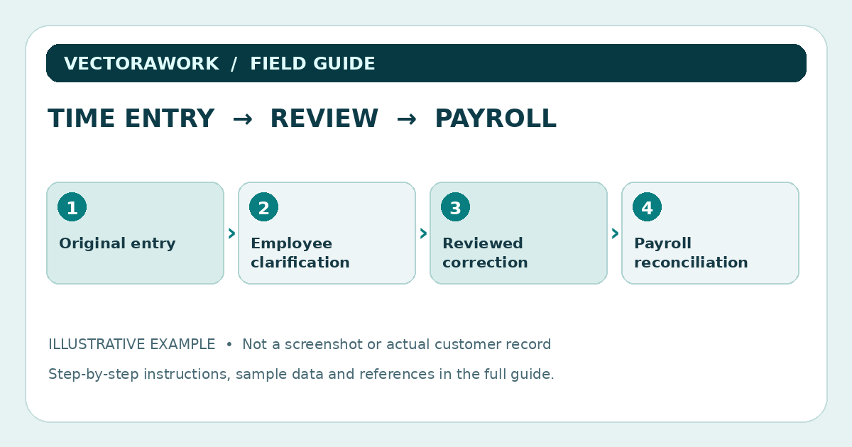 Illustration for How to Build an Employee Timecard Correction Log That Holds Up to Review